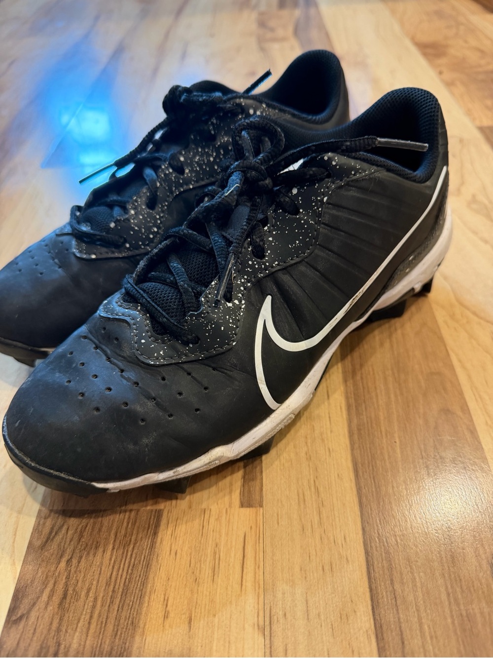 Nike Black Athletic Cleats with White Swoosh